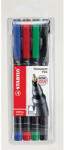STABILO Alkoholos marker készlet, 0, 7 mm, STABILO "OHPen F", 4 különböző szín (842/4) - eztkapdki