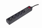 Gembird SPG5-C-5 Túlfeszültségvédő Kapcsolóval 5DIN 1, 5m Black (SPG5-C-5) - eztkapdki