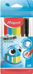 Maped Filctoll készlet, 2 mm, kimosható, MAPED "Color`Peps Ocean", 6 különböző szín (845723)