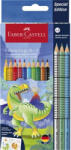 Faber-Castell Színes ceruza készlet, háromszögletű, FABER-CASTELL "Grip Dinoszaurusz" 10+3 különböző szín (201545) - eztkapdki