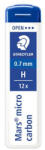 STAEDTLER Grafitbél, H, 0, 7mm, STAEDTLER "Mars Micro Carbon 250", 12szál/tubus (250 07-H) - eztkapdki