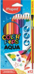 Maped Akvarell ceruza készlet, háromszögletű, ecsettel, MAPED "Color`Peps", 12 különböző szín (836011)
