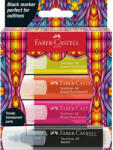 Faber-Castell Szövegkiemelő készlet, FABER-CASTELL "Glassy", 3 különböző neon szín + fekete (254693) - eztkapdki