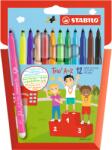 STABILO Filctoll készlet, 0, 7 mm, STABILO "Trio A-Z", 12 különböző szín (378/1-12-01)