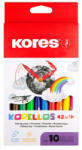 Kores Filctoll készlet, 1-3 mm, kimosható, KORES "Korellos 2in1", 10 különböző szín (29021) - eztkapdki