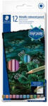 STAEDTLER Színes ceruza készlet, hatszögletű, STAEDTLER® "146M", 12 különböző metál szín (146M C12)