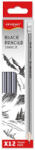 Keyroad Grafitceruza HB, radíros, háromszögletű 12 db/bliszter Keyroad Black (KR971550) - eztkapdki
