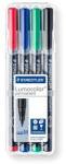 STAEDTLER Alkoholos marker készlet, OHP, 1 mm, STAEDTLER "Lumocolor 317", 4 különböző szín (317 WP4) - eztkapdki