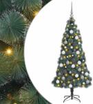vidaXL Brad de Craciun artificial pre-iluminat cu set de bile 210 cm GartenMobel Dekor (3396177)