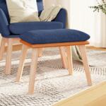 vidaXL Taburet, albastru, 45x29, 5x35 cm, material textil si piele eco GartenMobel Dekor (341450)