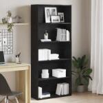 vidaXL Dulap de carti din stejar negru, 80x30x189 cm, lemn prelucrat GartenMobel Dekor (3329274) Biblioteca