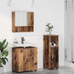 vidaXL Set de mobilier pentru baie Pe perete cu usa 3 pcs Lemn Vechi GartenMobel Dekor (3392951)