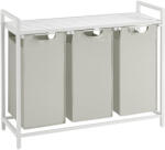 Vasagle Cos de rufe VASAGLE cu 3 compartimente, raft si saci detasabili, alb (EZ-BLH301W01)