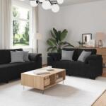 vidaXL Set canapele 2 piese cu perne catifea neagra GartenMobel Dekor (3324754) Canapea