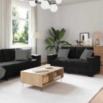 vidaXL Set canapele 2 piese cu perne catifea neagra GartenMobel Dekor (3324726) Canapea