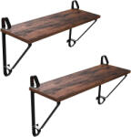 VASAGLE Rafturi de perete VASAGLE, set 2 bucati, 60 x 20 cm, stil industrial (EZ-LCR01BX) Biblioteca