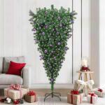 vidaXL Brad de Craciun artificial pre-iluminat, cu set de bile, rasturnat GartenMobel Dekor (3396879)