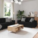 vidaXL Set canapele 2 piese cu perne, material textil negru GartenMobel Dekor (3324712) Canapea