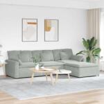 vidaXL Canapea modulara cu taburet si perne, gri deschis GartenMobel Dekor (3321069) Canapea