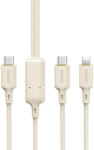 Dudao L7SF 2Az 1-ben USB-C USB-C / Lightning 100W, 1, 2m, kábel, bézs