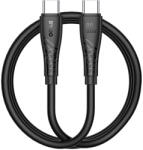BWOO USB-C - USB-C, 1m, 60W, 3A, kábel, fekete