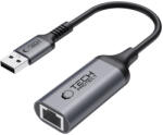 Tech-Protect UltraBoost USB-A 3.0 / Ethernet RJ45 1000 Mbps, adapter, fekete