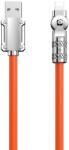 Dudao L24AL USB-A - Lightning 180° forgatható, 30W, 1m, kábel, narancssárga