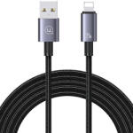 USAMS USB Lightning 2.4A, 1, 2m, Fast Charging, kábel, szürke