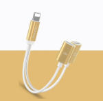 USAMS Adapter 2w1 Lightning, adapter, arany