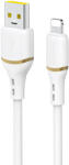 Dudao L25L USB-A - Lightning, 30W, 1m, puha szilikon fonott, kábel, fehér