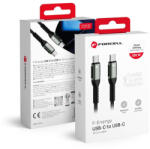Forcell F-ENERGY C260 USB-C - USB-C QC4.0 PD Cafule 5A 100W, 0, 25m, kábel, fekete