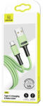 USAMS U52 USB-C 2A Fast Charge, 1m, kábel, zöld