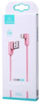 USAMS U-flow IPUSBCY03 Lightning, 1, 2m, 2A szögletes, kábel, rózsaszín
