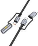 hoco. All-in-one Type-C / Lightning Type-C / Cigarette lighter PD, 3A, 60W, U138, 1, 2m, kábel, szürke