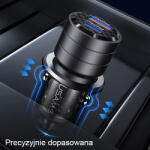 USAMS C36 USB+USB-C 95 W Fast Charge CC176CC01 (US-CC176), autós töltő, fekete