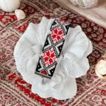Ezera Bratara lata impletita manual cu margele Miyuki cu model traditional romanesc, Adela (BLMIYADE)