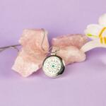 Ezera Medalion Mandala ASMEE cu Lant Snake, Pentru Aromaterapie, din Otel Inoxidabil, 2.5 cm (EZMLASM)