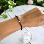 Ezera Bratara dama neagra Josephina din Spinel Negru si Hematit cu argint 925 (BDJOSEPH925)