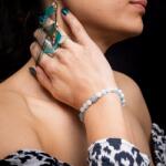 Ezera Bratara dama Serena din cristale de Acvamarin si Angelit, cu accesorii din Argint 925 (BDSER925)