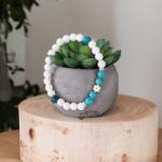 Ezera Bratara din pietre naturale de Turcoaz si Tridacna Doria cu accesorii din argint 925 (BTNTDOR)