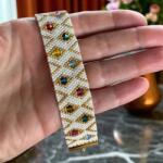 Ezera Bratara lata eleganta din margele miyuki cu insertii cristale Preciosa (BLMIYCP)