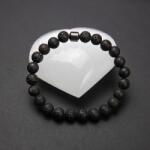Ezera Bratara CLEO cu Pietre Vulcanice (Lava) de 8mm si Hematit Magnetic (EZBCLE)