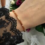 Ezera Bratara eleganta dama Farida cu granat portocaliu si argint placat cu aur 925 (BDEFARID925)