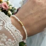 Ezera Bratara perle de cultura eleganta Hana cu accesorii din argint placat cu aur 925 (BDEPHANA925)