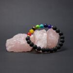 Ezera Bratara 7 Chakre difuzor aromaterapie Harmony cu Pietre de Lava (Vulcanice) (EZBHAR)