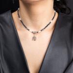 Ezera Colier Choker Ravindra din pietre naturale de Safir cu accesorii si sistem de inchidere din argint 925 (CCRUV925)