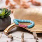 Ezera Bratara femei handmade din pietre semipretioase Angelite, Letitia (BHMLET)