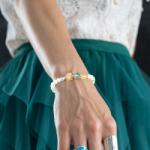 Ezera Bratara pentru femei Sipra, din cristale de Prehnit fatetate si Lemon Cuart cu accesorii din argint 925 (BDSIPRA2-1882)
