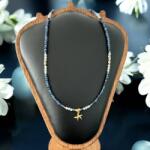 Ezera Colier handmade Leilani din Jad albastru si Acvamarin cu argint placat cu aur (CCSMAUR925)