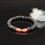 Ezera Bratara dama cristale de Coral si Shell Turquoise, Anisa, margele de 6mm (BSTCANI)